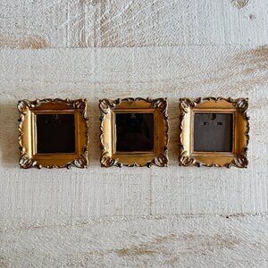 Vintage Plastic Miniature Ornate Square Shaped Frame Set of Three